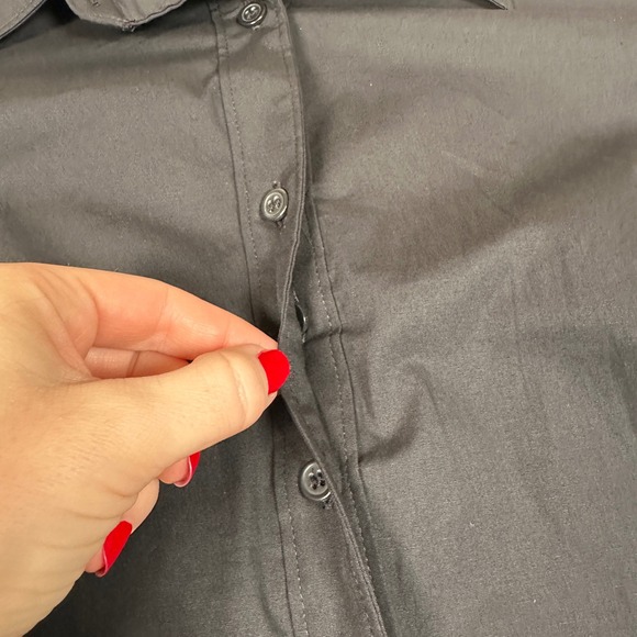 Lane Bryant No Peek Black Button Down Shirt Long Sleeve Plus Size 26 NWT - Picture 6 of 10